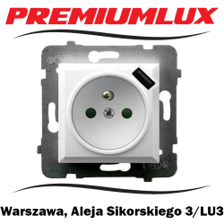 Ospel ARIA gniazdo zu z USB ładowania biały Warszawa Aleja Sikorskiego 3 LU3 Bartycka